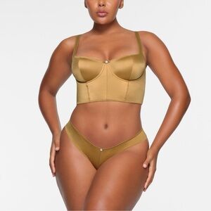 SKIMS Gold Bra and Panty Set